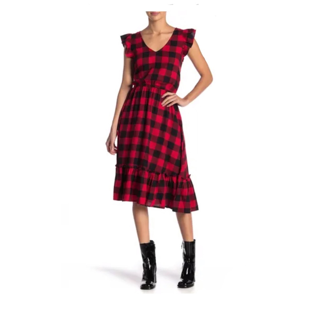 Ruffle Plaid Dress